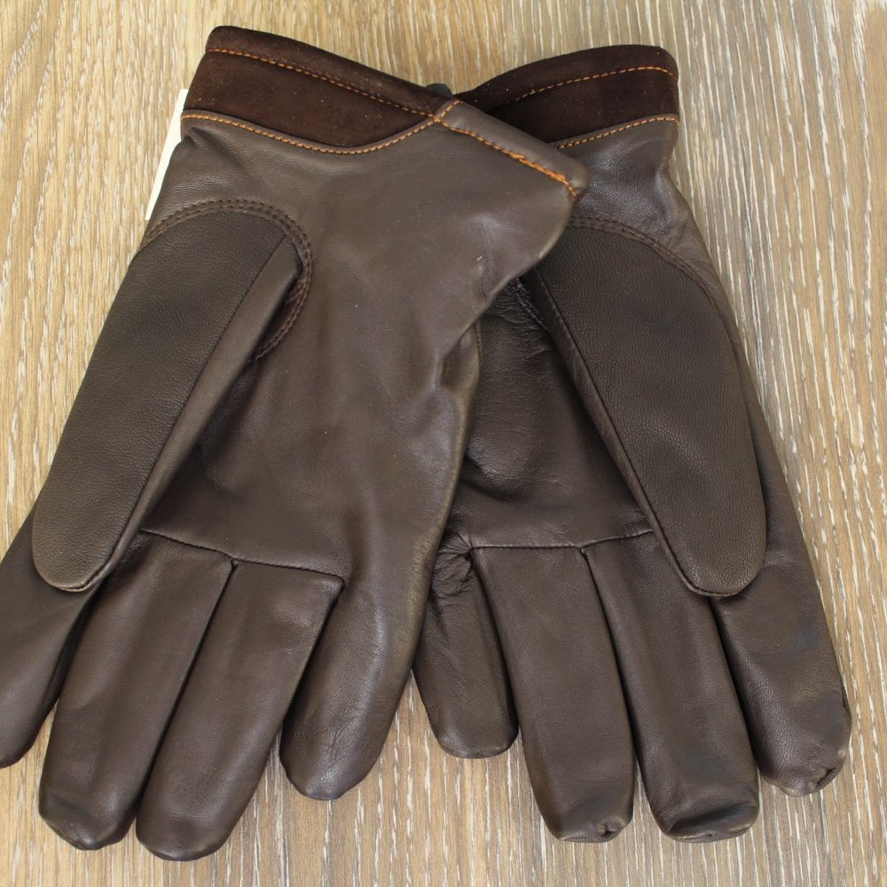 NWT UGG MEN'S LEATHER CAPTAIN‎ GLOVES BROWN M L